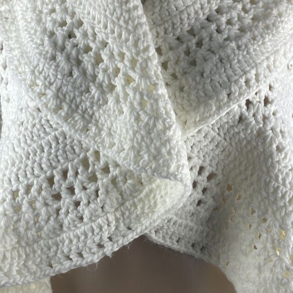 XXI Sweater Vest Ivory Open Knit Ruffled High Low - Picture 7 of 12